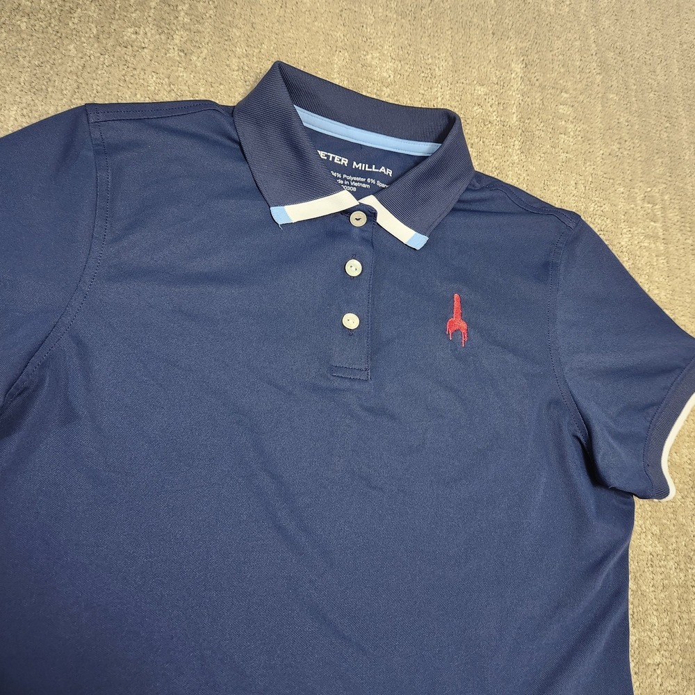 Peter Millar Navy Polo with Red Logo
